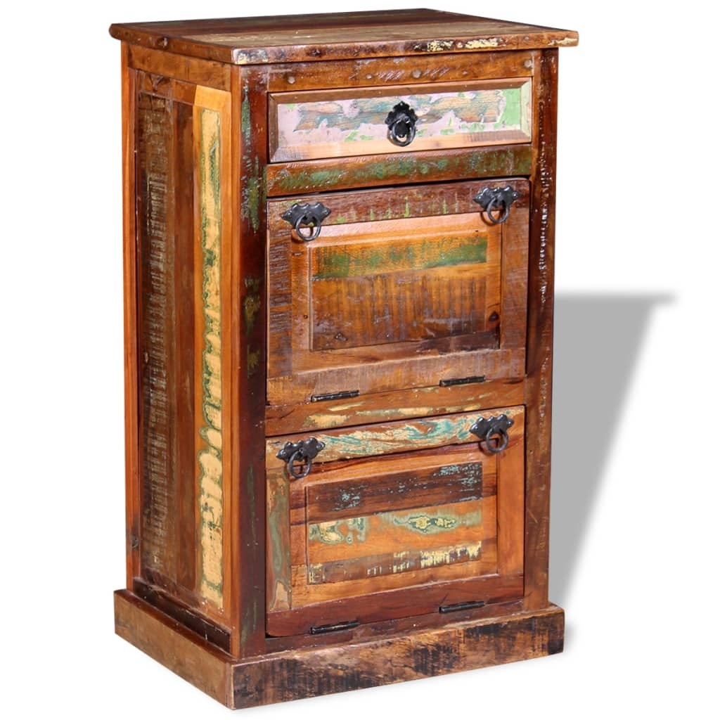 vidaXL 4-Layer Shoe Cabinet with Drawer Solid Reclaimed Wood - - 26390162 - Mycitystee