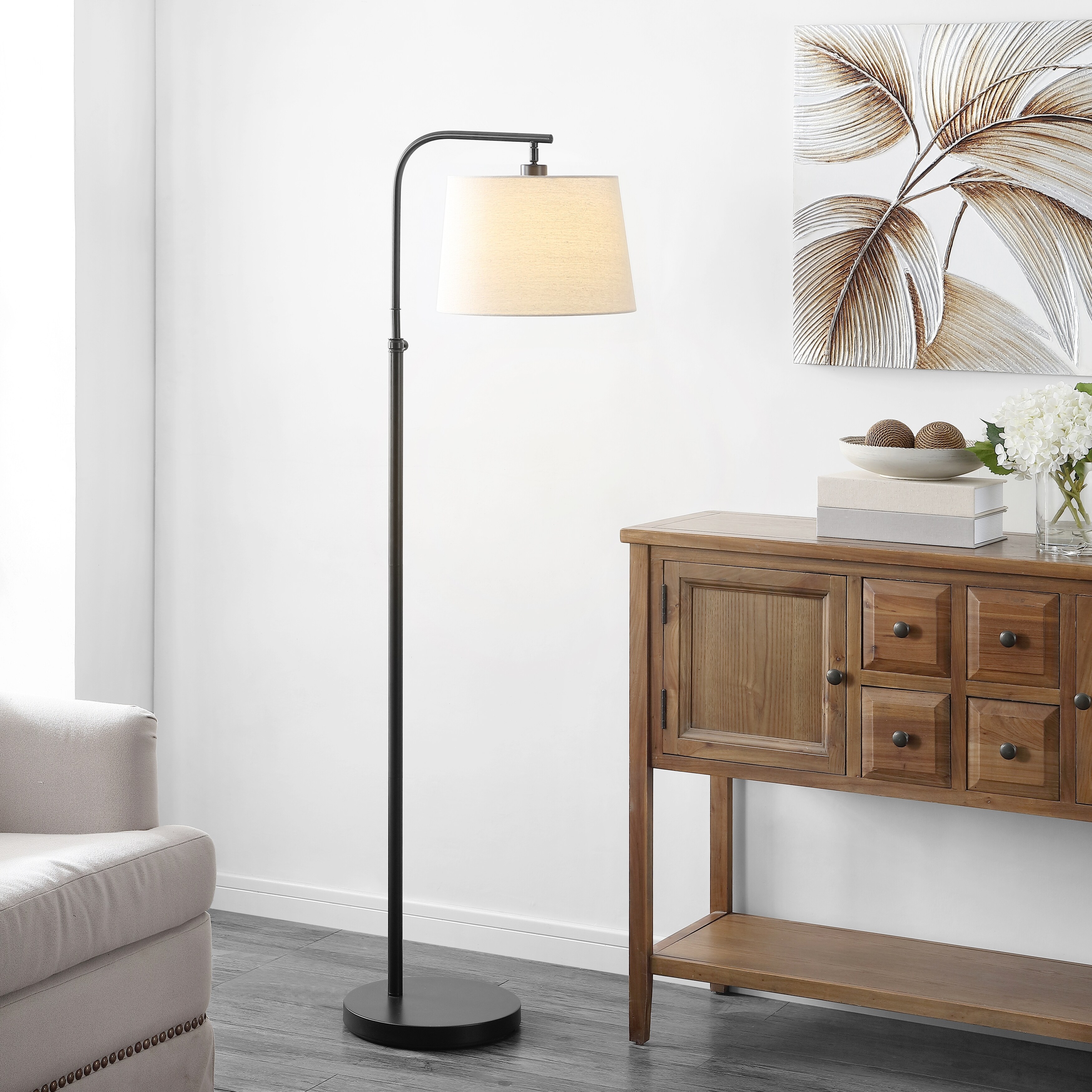 SAFAVIEH Lighting 65-inch Winley Black Adjustable LED Floor Lamp - 20.5