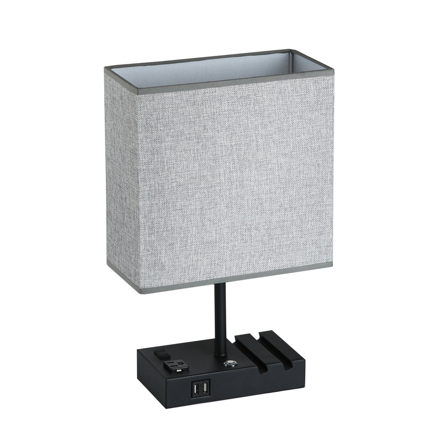 17 inch Grey Table Lamp with USB Port and Charging Dock - 17inch - Mycitystee
