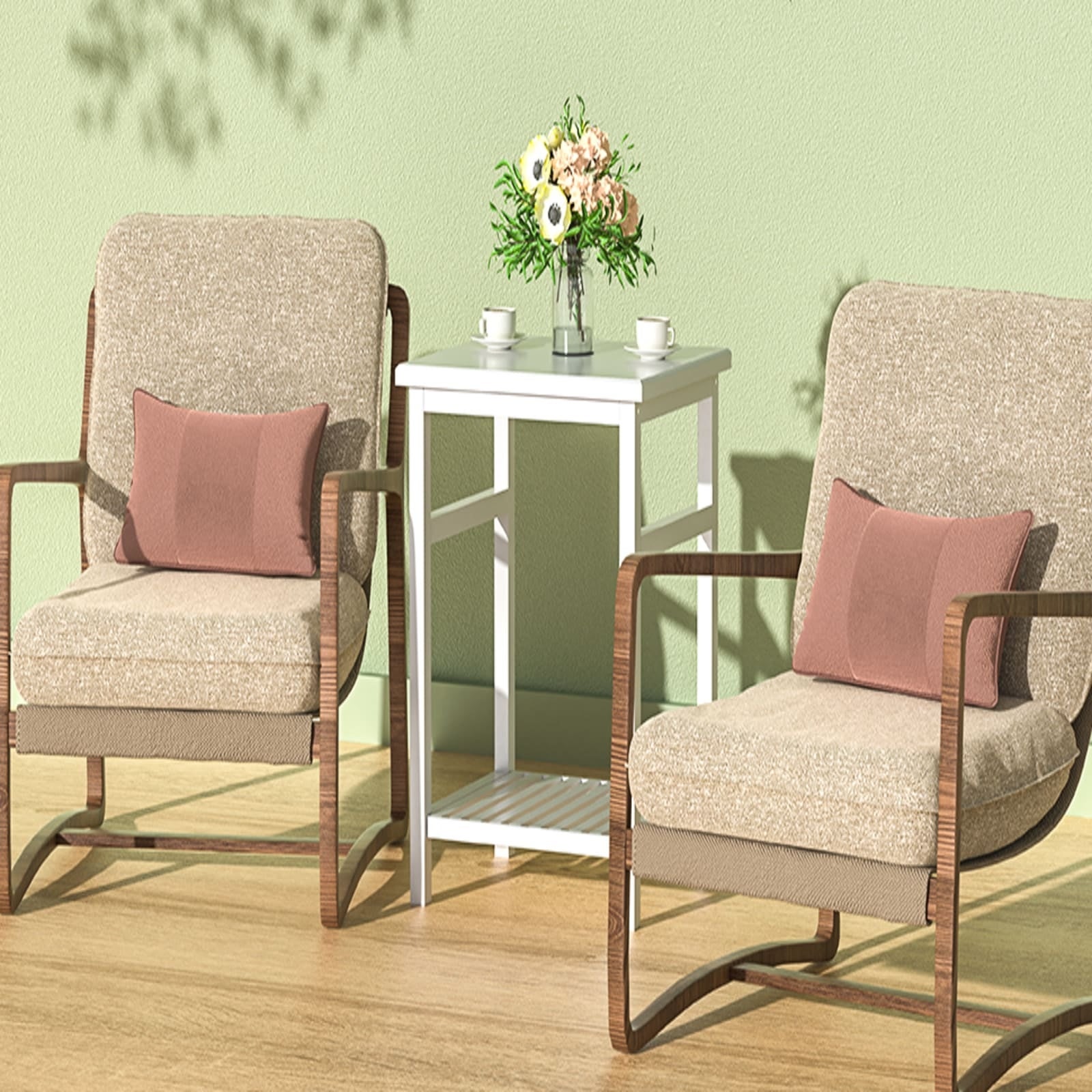 Modern Bamboo 2-Tier End Table/Side Table/Nightstand - Mycitystee