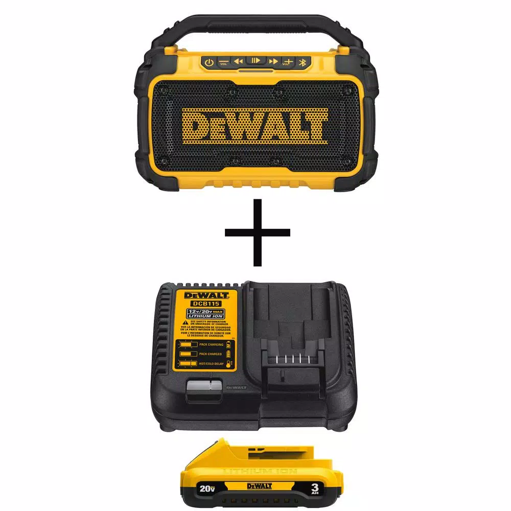 DEWALT 20-Volt MAX Bluetooth Speaker with (1) 20-Volt Battery 3.0Ah and Charger and#8211; XDC Depot - Mycitystee
