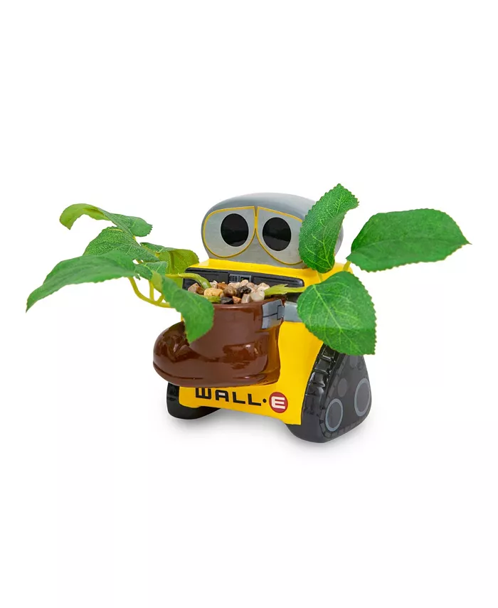 Silver Buffalo Disney Pixar WALL-E 4-Inch Ceramic Mini Planter With Artificial Succulent | Cute Small Flower Pot， Faux Indoor Plant For Desk Shelf - Mycitystee