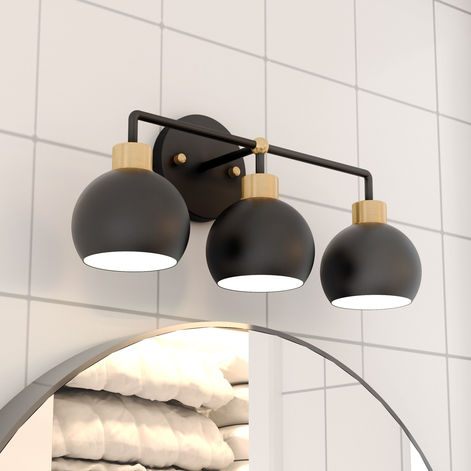 OROMA HOME Hannes 3-Light Dome Bathroom Vanity Light - N/A - Mycitystee
