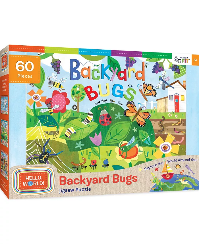 MasterPieces Puzzles Hello World! - Backyard Bugs 60 Piece Kids Jigsaw Puzzle - Mycitystee