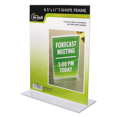 NuDell Clear Plastic Sign Holder， Stand-Up， 8.5 x 11 (38020Z) - Mycitystee