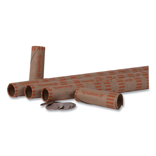 Coin-Tainer Preformed Tubular Coin Wrappers， Quarters， $10， 1000 Wrappers/Box (20025) - Mycitystee