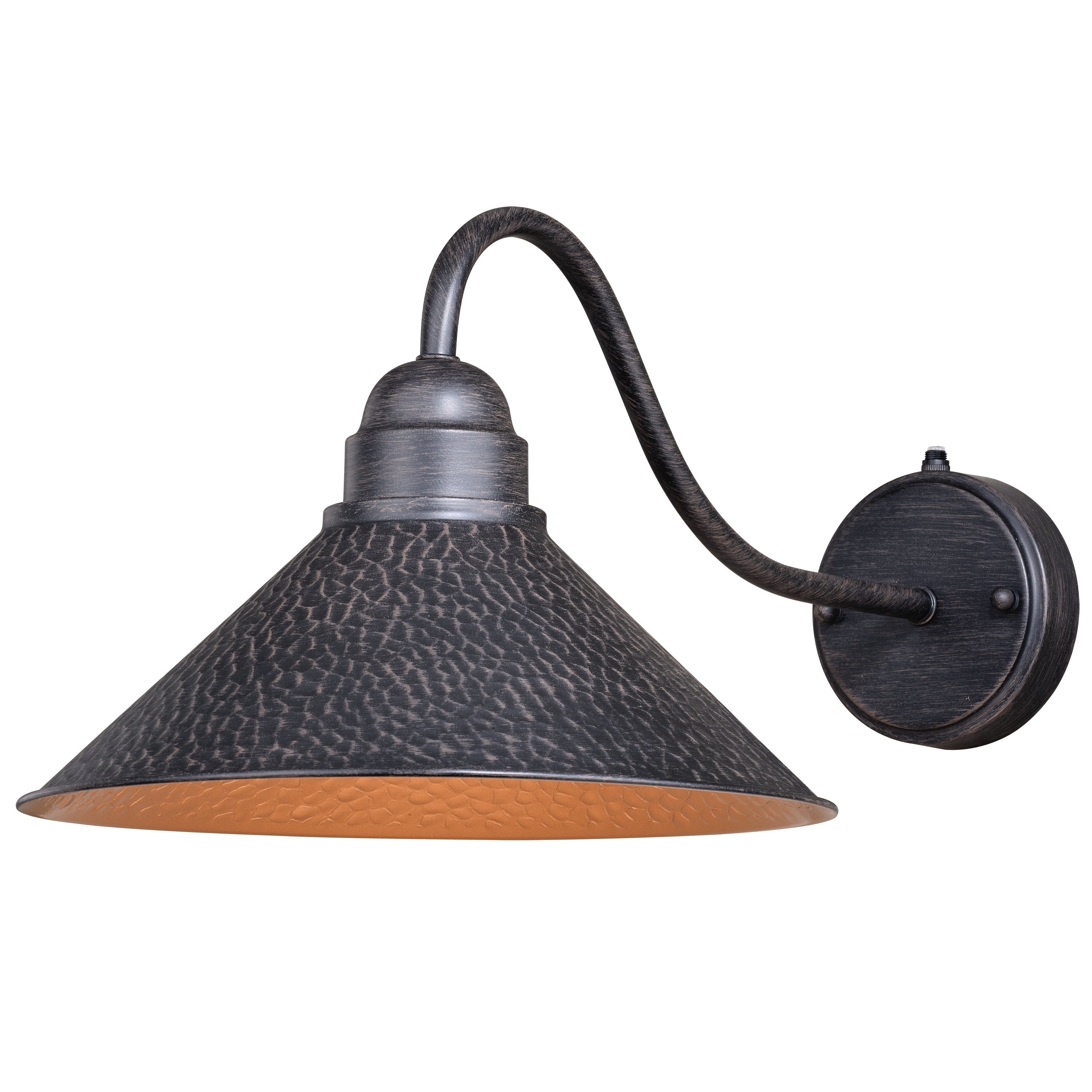 Outland 1 Light Dusk to Dawn Black Gold Farmhouse Barn Dome Outdoor Wall Lantern - 12-in W x 9.5-in H x 21-in D Shopping - The Best Deals on Outdoor B - Mycitystee