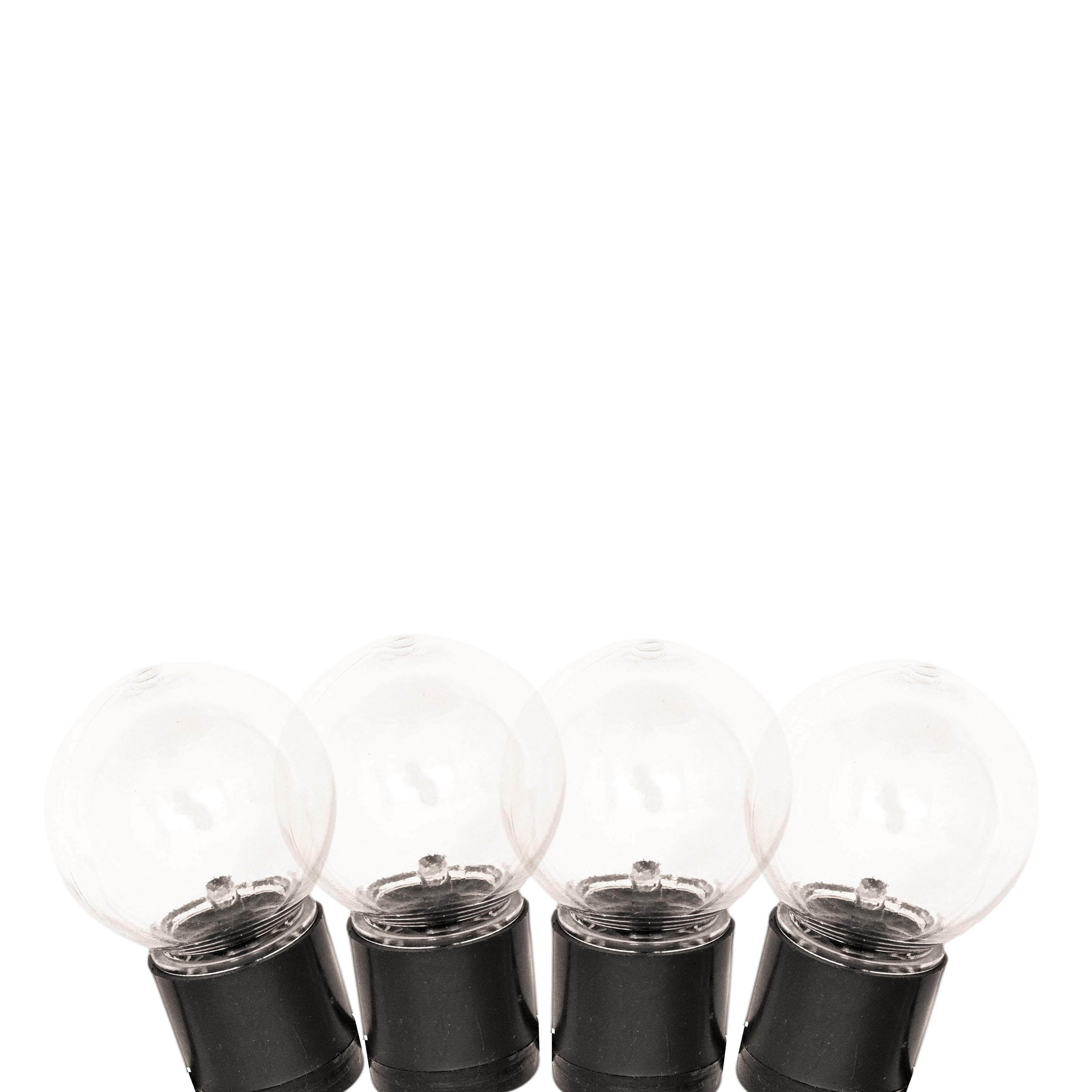 Brilliant 50 Count Clear Globe Cap Cool White LED Bulb Green Cord END Connect String Lights - Mycitystee