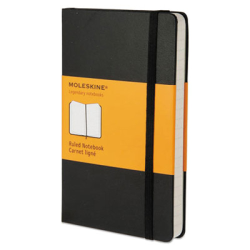 Moleskine Hard Cover Notebook， Narrow Rule， Black Cover， 5.5 x 3.5， 192 Sheets (MM710) - Mycitystee