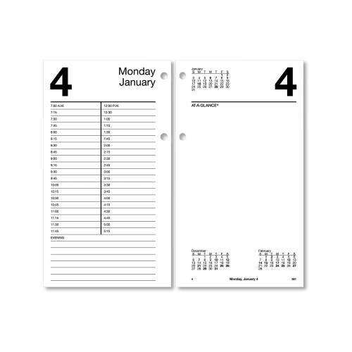 AT-A-GLANCE Large Desk Calendar Refill， 4.5 x 8， White Sheets， 2023 (E21050) - Mycitystee