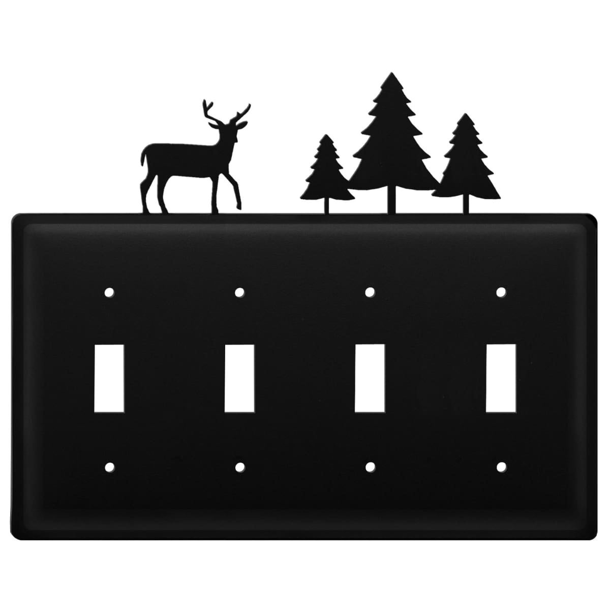 Quad Deer and Pine - Quadruple Switch Cover - 8 - Mycitystee