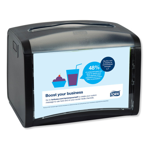 Tork Xpressnap Tabletop Napkin Dispenser， 7.9W x 5.9D x 6.1H， Black (6232000) - Mycitystee