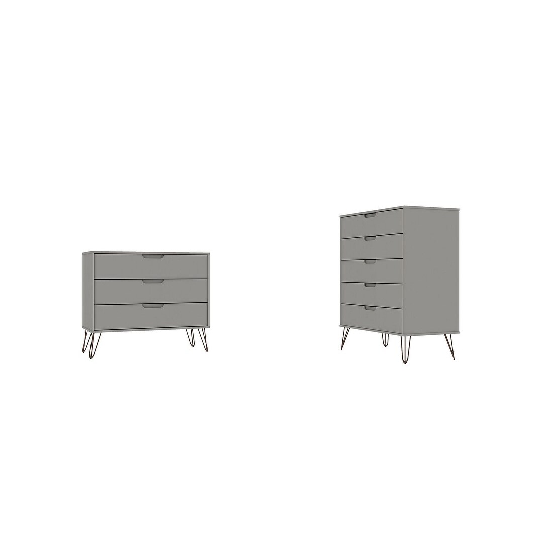 Manhattan Comfort Rockefeller 5-Drawer and 3-Drawer Dresser Set - - 33366810 - Mycitystee