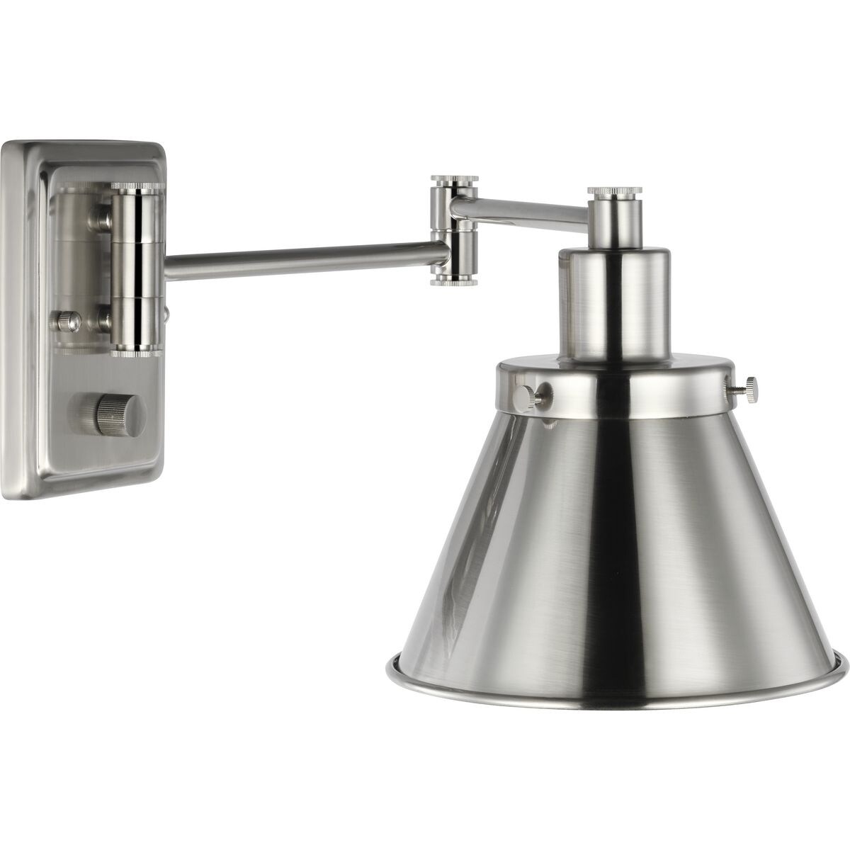 Hinton Collection Brushed Nickel Swing Arm Wall Light - Mycitystee