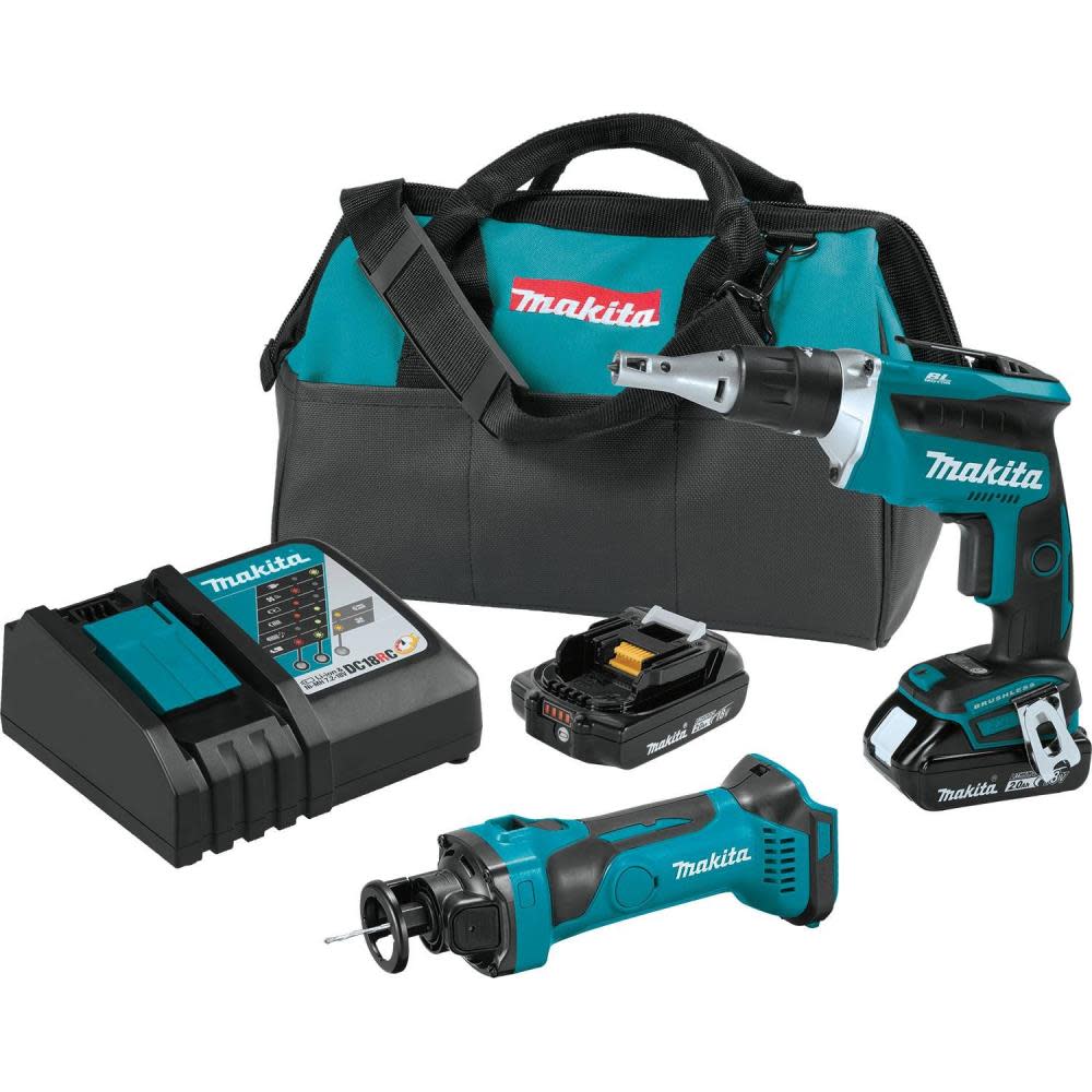 Makita 18V LXT Lithium-Ion Compact Cordless 2-Pc. Combo Kit (2.0Ah) XT255R from Makita - Mycitystee
