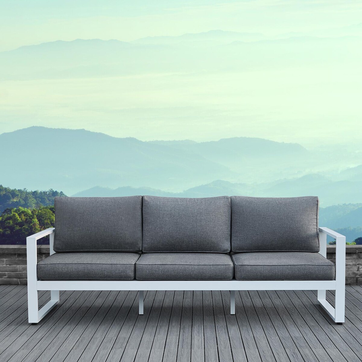 Lakeview Villa Flora Aluminum Sofa - Mycitystee
