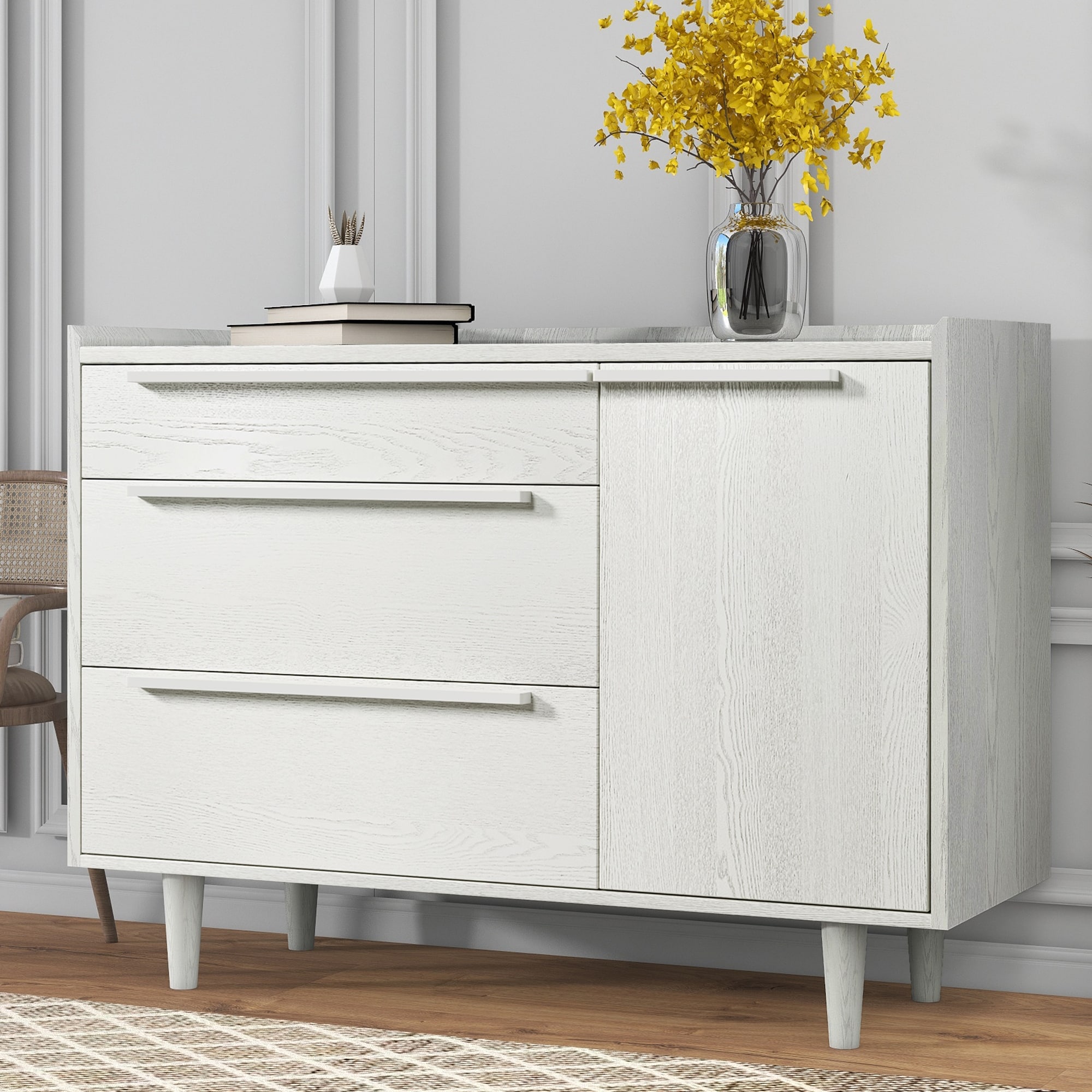 3-Drawer Dresser with Solid Wood Legs and Contemporary Design - - 37828799 - Mycitystee