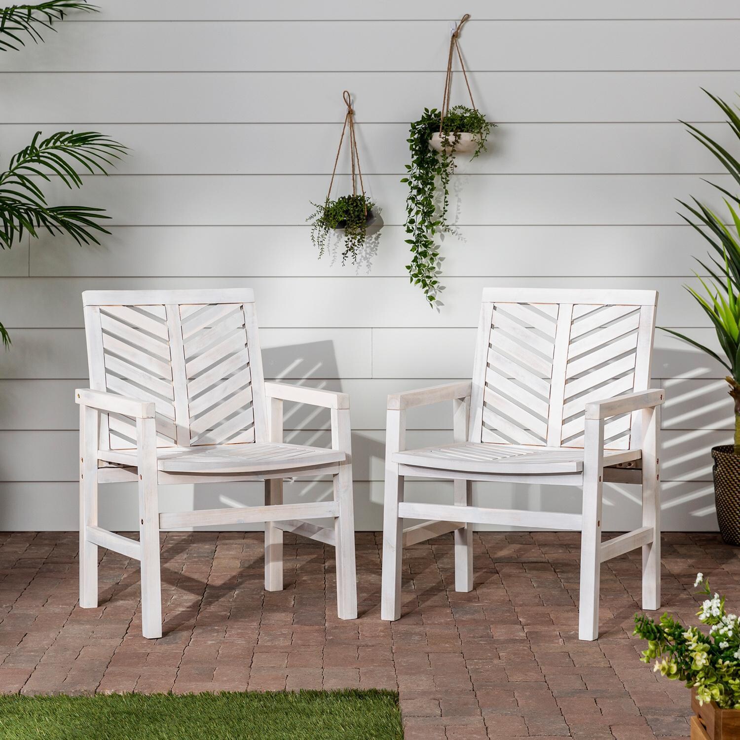 Ultimate Patio Wishlake 2 Piece Acacia Patio Dining Arm Chair Set - Mycitystee