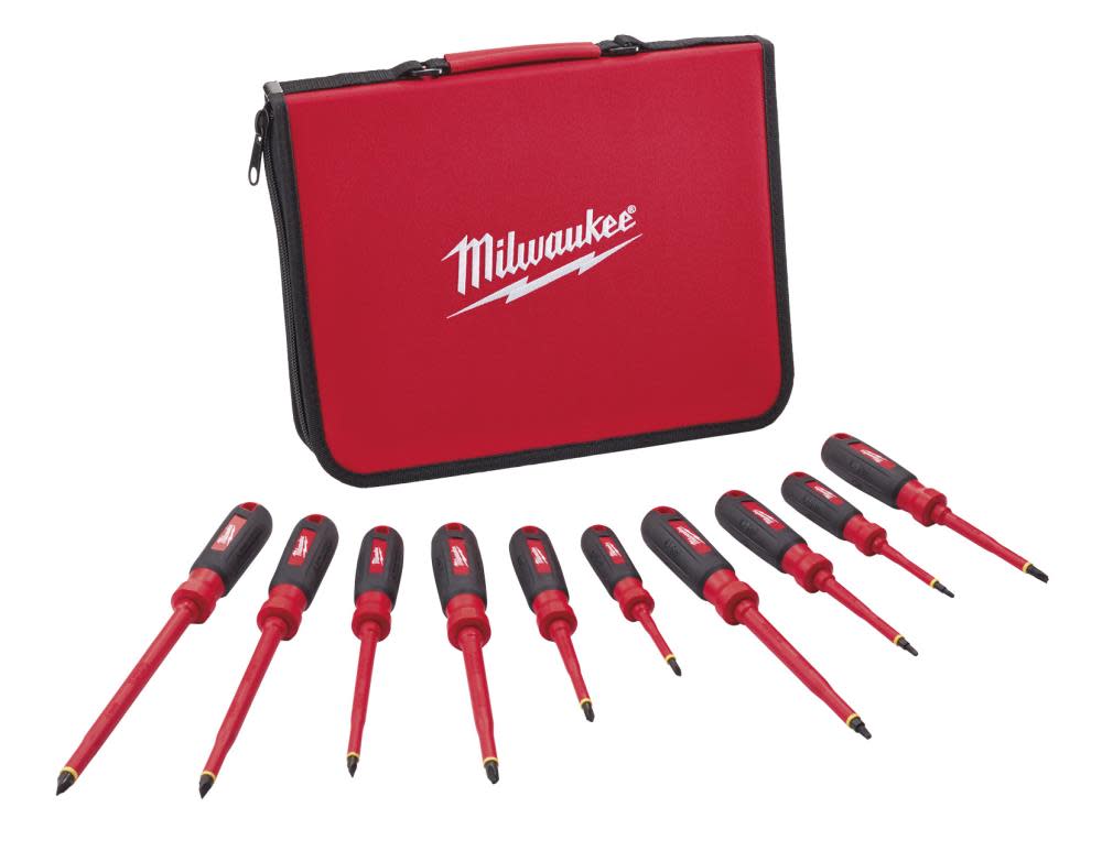 Milwaukee 10 pc. 1000V Insulated Screwdriver Set with EVA Foam Case 48-22-2210 from Milwaukee - Mycitystee