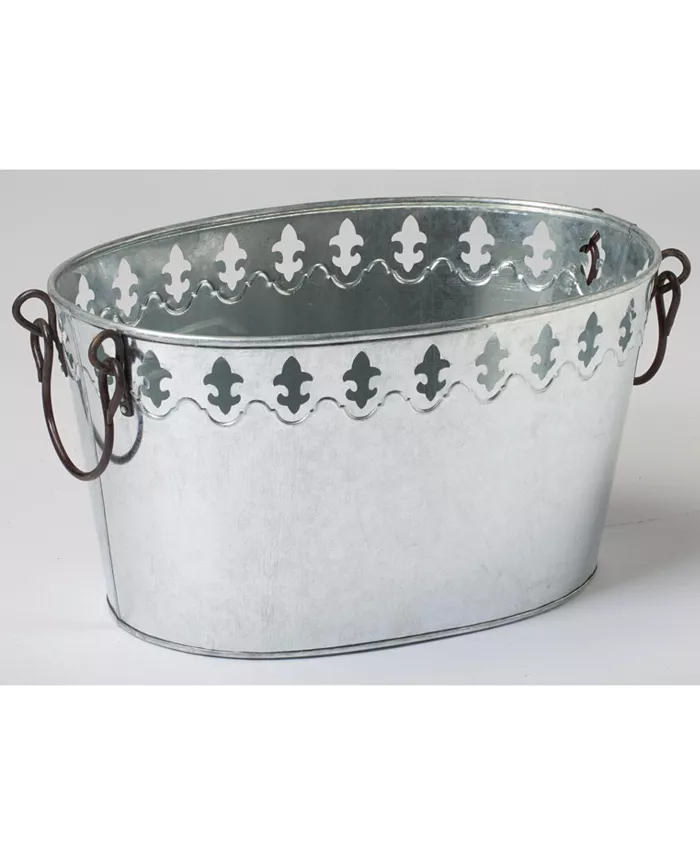 St. Croix KINDWER Galvanized Fleur De Lis Oval Tub - Mycitystee