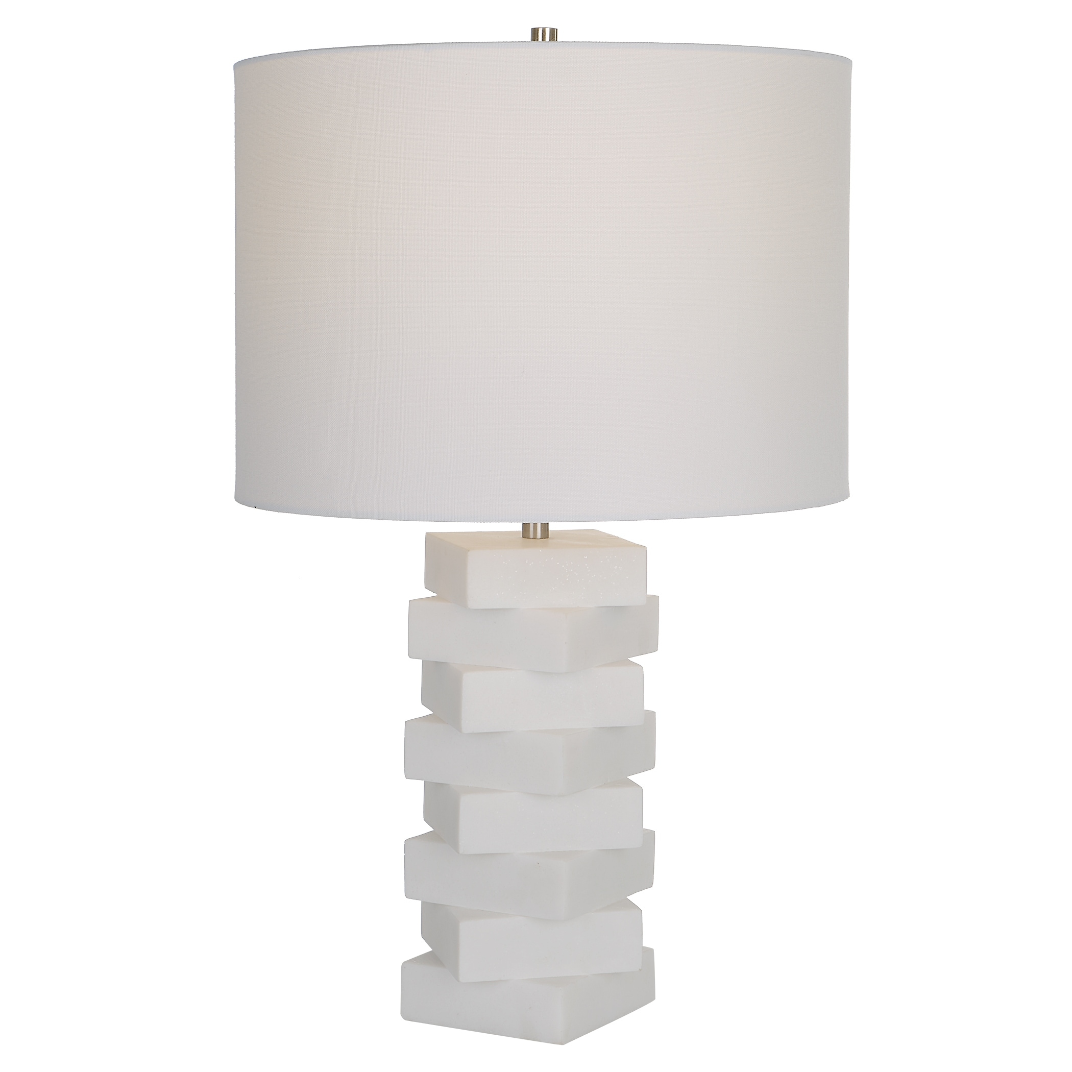 Uttermost Ascent White Geometric Table Lamp - 14 W x 23 H x 14 D (inches) - Mycitystee
