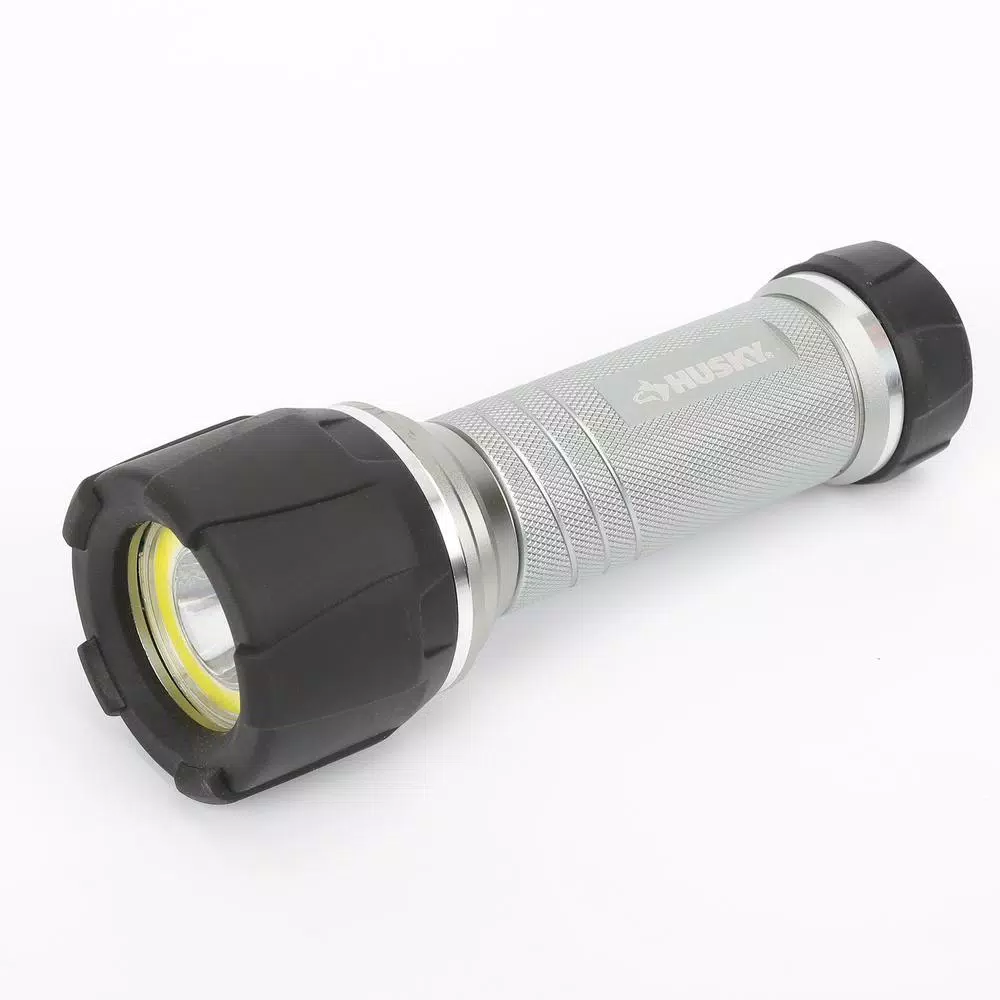 Husky 4AAA 350-Lumen LED Dual Beam Unbreakable Aluminum Flashlight and#8211; XDC Depot - Mycitystee