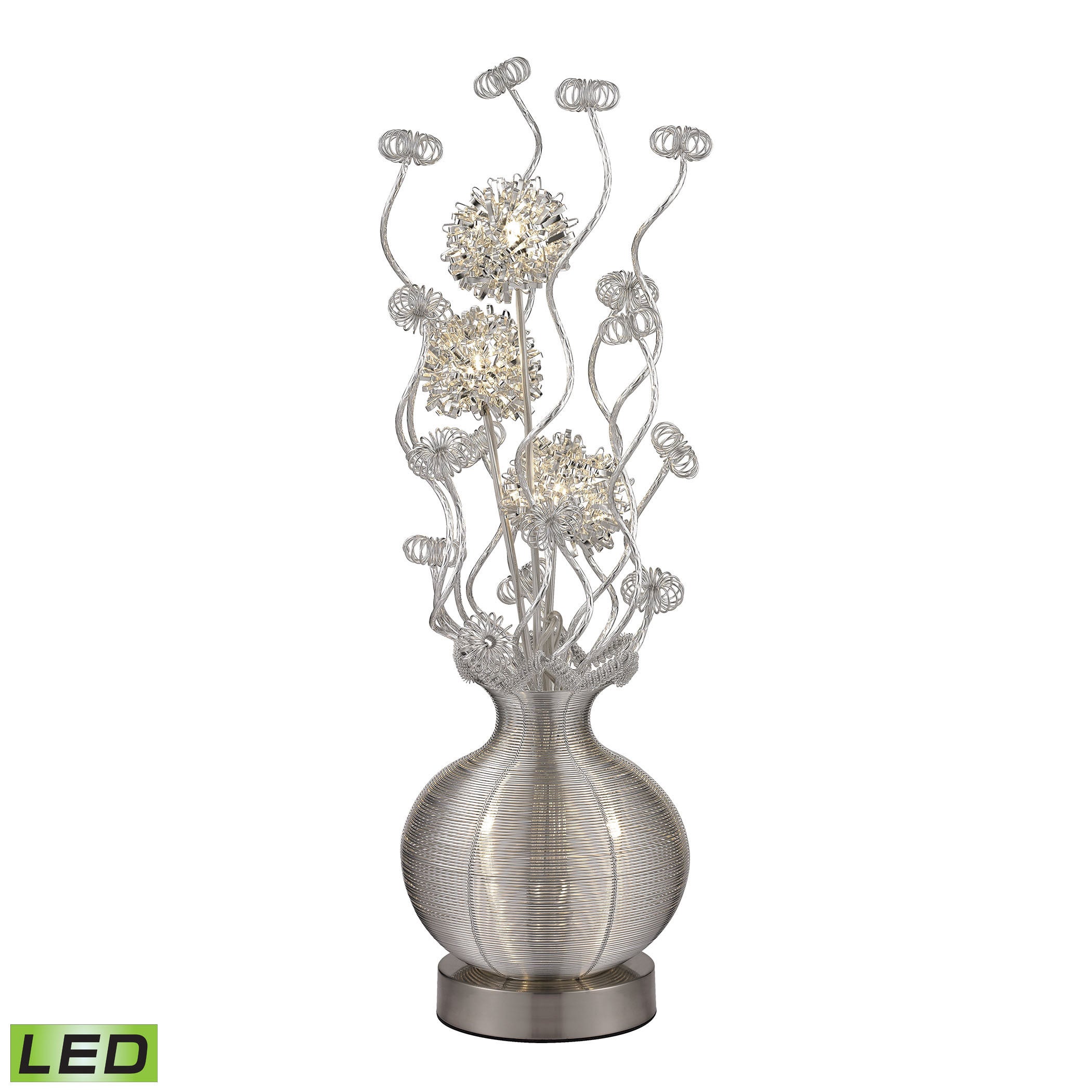 Dimond Lazelle Contemporary Floral Display Silver Floor Lamp - Mycitystee