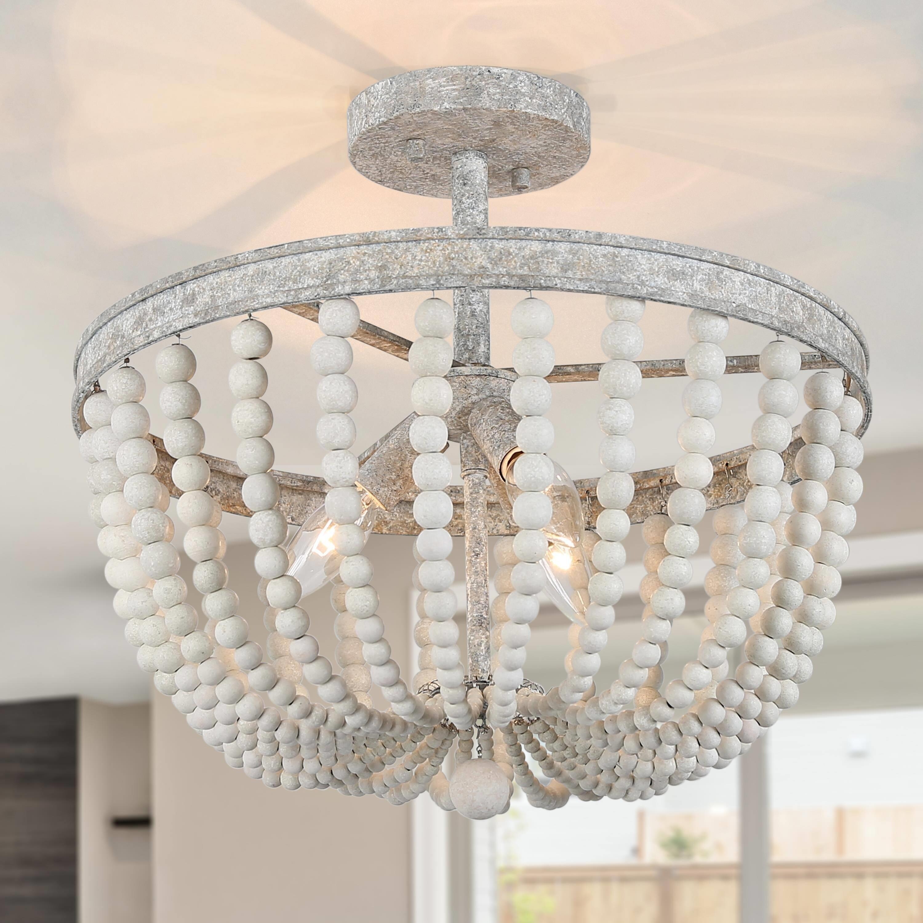 Allisa Wood Beaded 3-Light 16