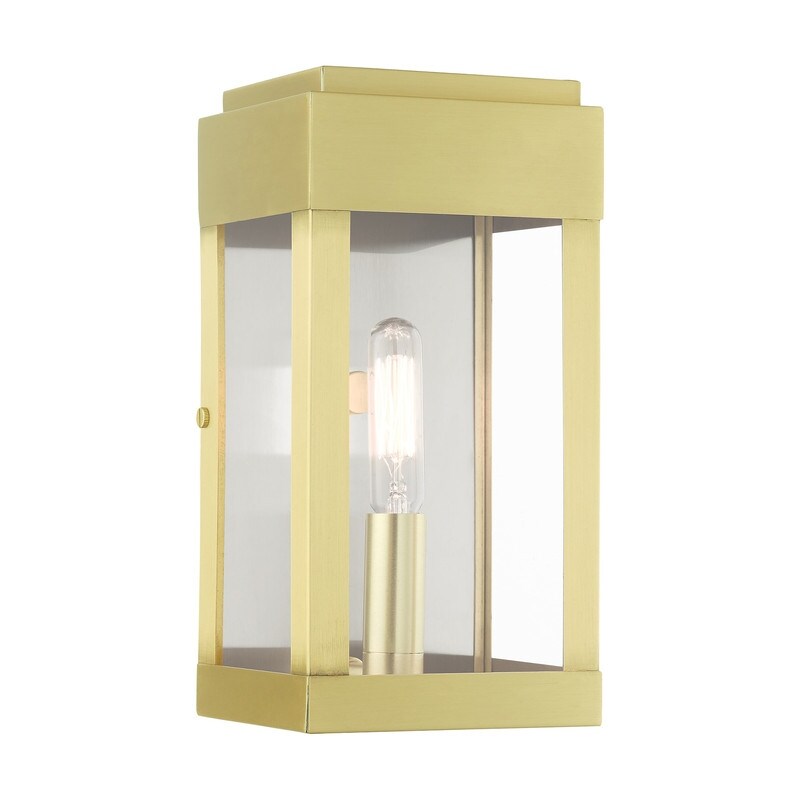 1 Lt Satin Brass Outdoor ADA Wall Lantern - satin brass - Mycitystee