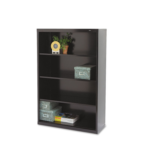 Tennsco Metal Bookcase， Four-Shelf， 34.5w x 13.5d x 52.5h， Black (B53BK) - Mycitystee