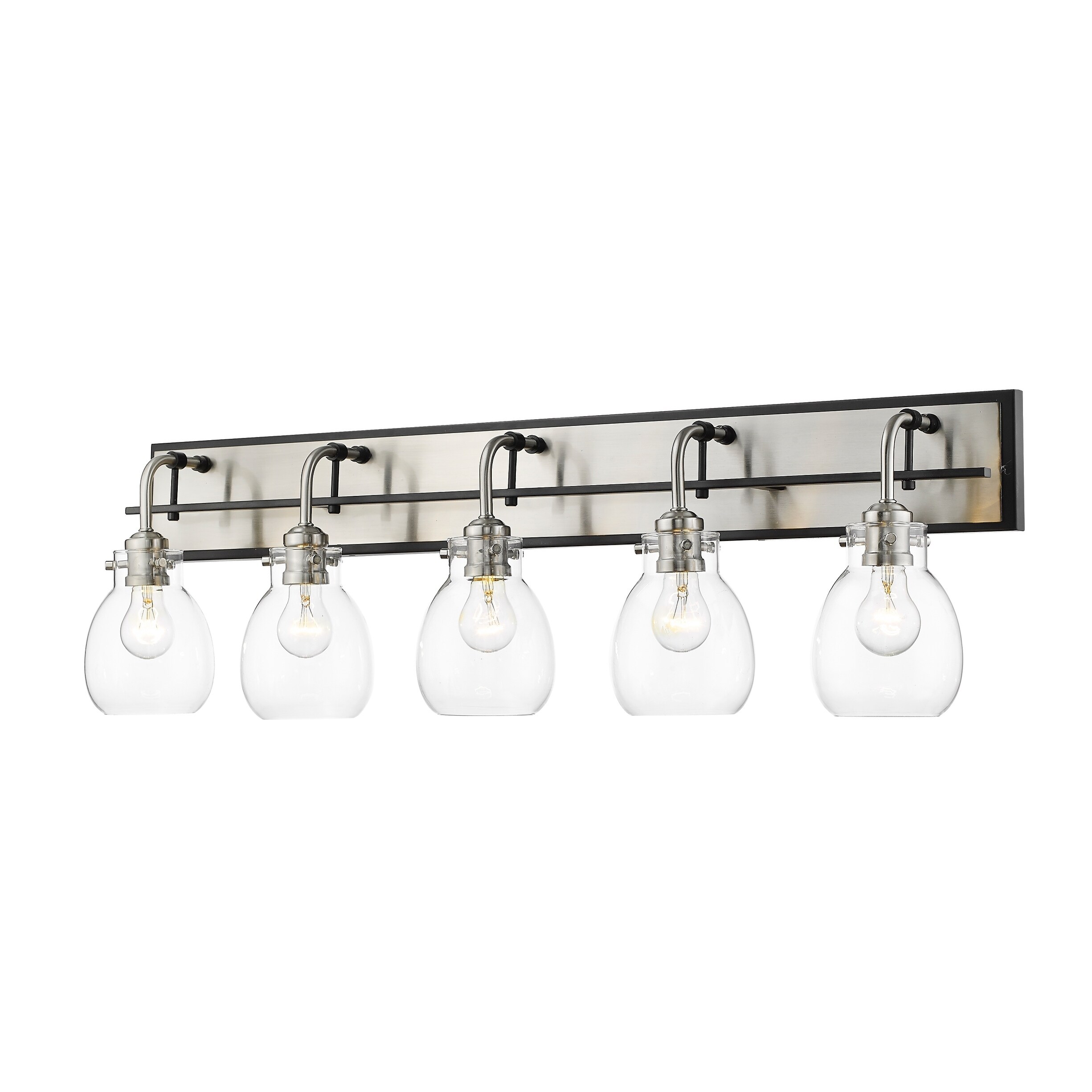 Kraken 5 Light Vanity in Matte Black + Brushed Nickel - Silver - Matte Black + Brushed Nickel - Mycitystee