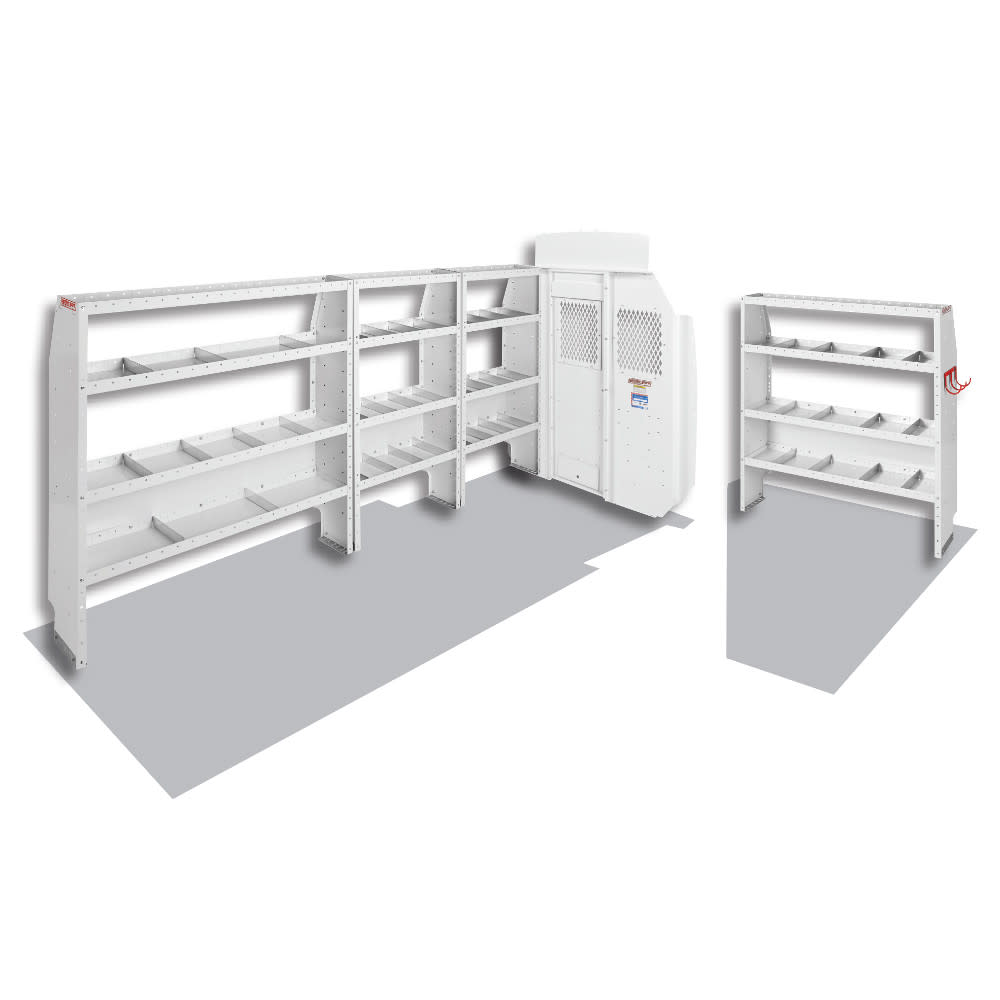 Commercial Shelving Package for High Roof, 148 Inch Extended Inch Wheel Base Ford Transit Vans - Mycitystee