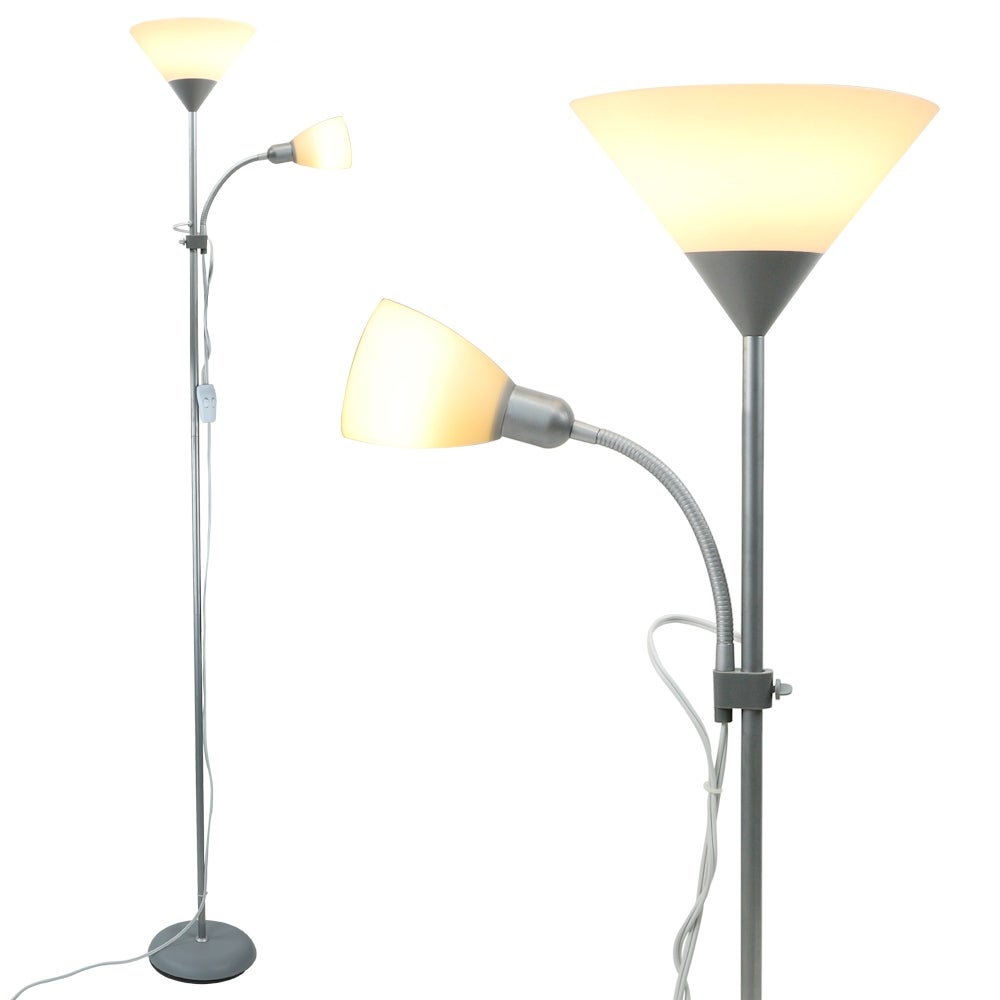 LED Mother-daughter Floor Lamps with Reading Table Light Uplight Torchiere Free Standing Tree Lamps - 71inch - Mycitystee