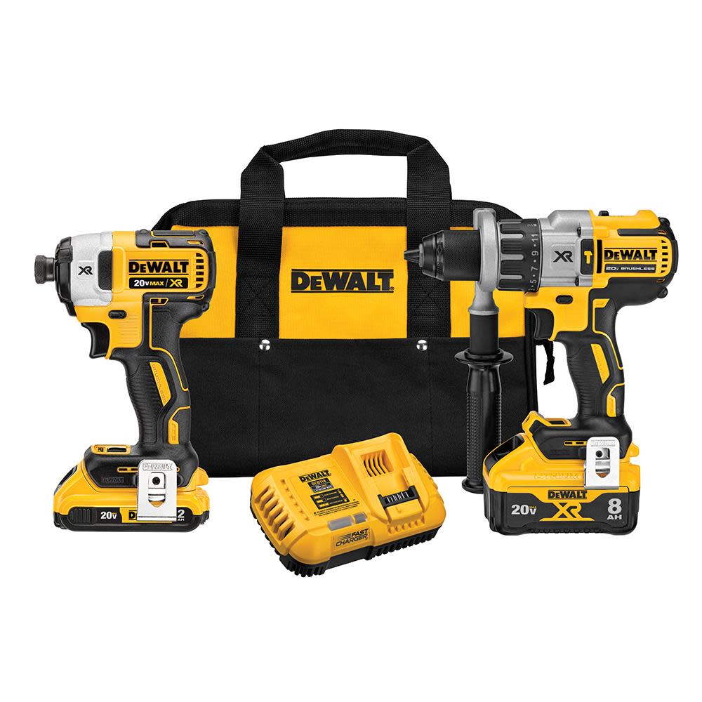 DEWALT 20V MAX* POWER DETECT XR 1/2In Hammer Drill/Driver and Impact Driver Kit DCK299D1W1 from DEWALT - Mycitystee