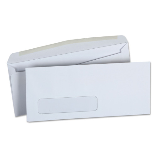 Universal Open-Side Business Envelope， 1 Window， #10， Square Flap， Gummed Closure， 4.13 x 9.5， White， 500/Box (36321) - Mycitystee
