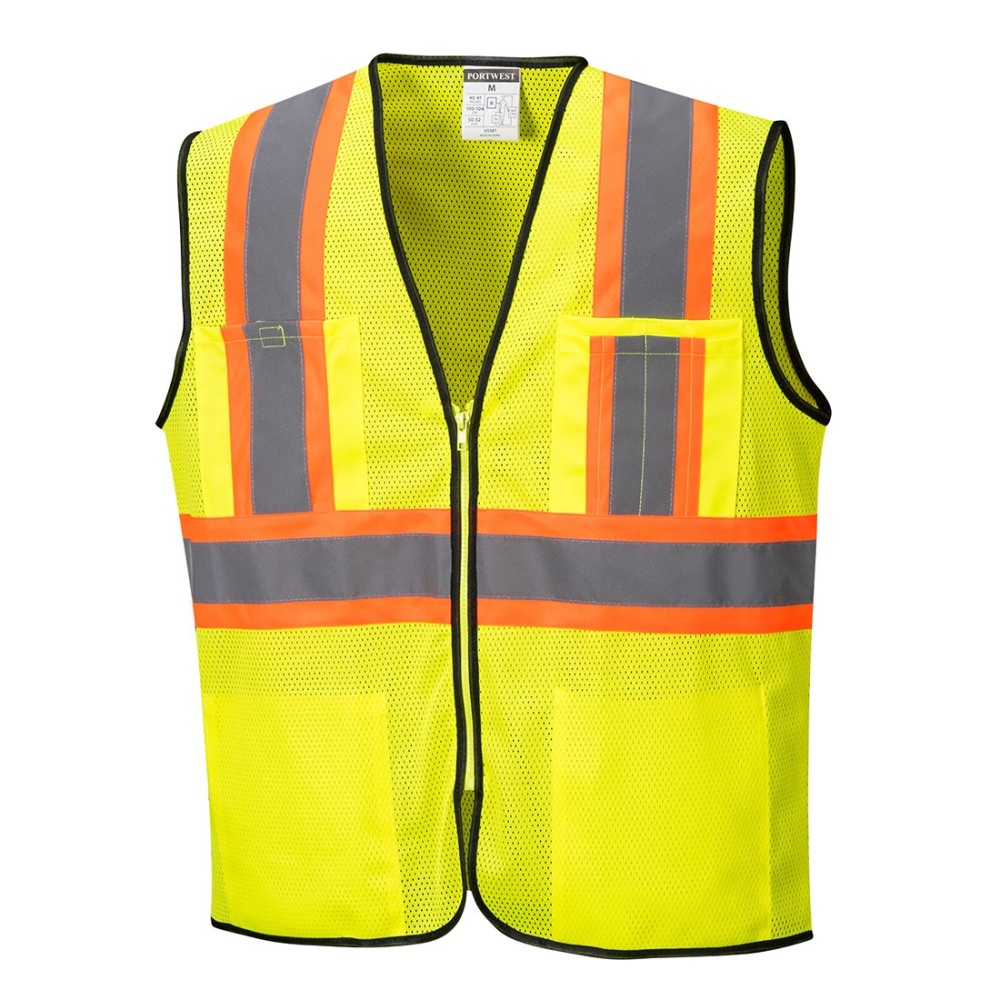 Yellow Frisco Contrast Hi-Vis Vest - Small - Mycitystee