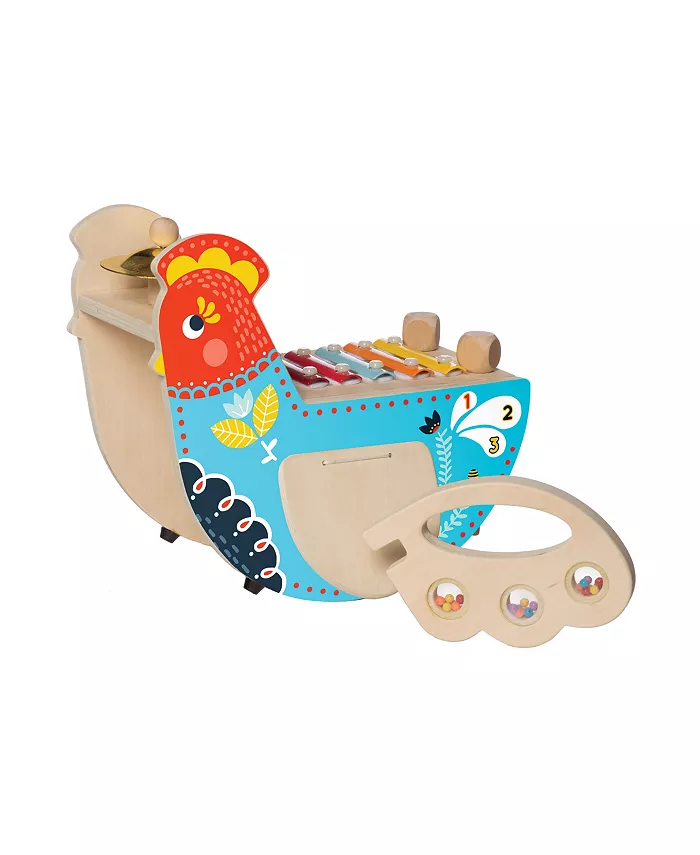 Manhattan Toy Company Manhattan Toy Musical Chicken Wooden Instrument With Xylophone， Drumsticks， Cymbal， And Maraca - Mycitystee