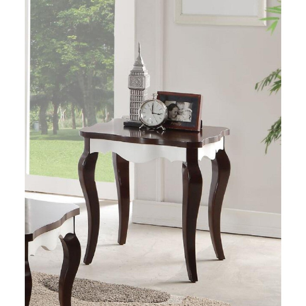 Traditional Style Mathias End Table in Walnut and White - Mycitystee