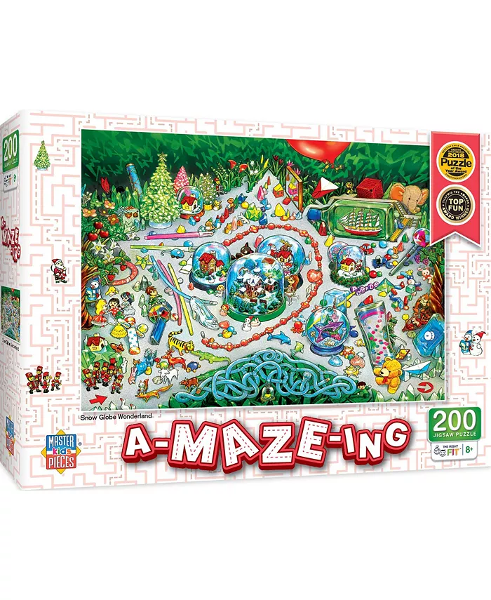 MasterPieces Puzzles A-Maze-ing - Snow Globe Wonderland 200 Piece Puzzle - Mycitystee