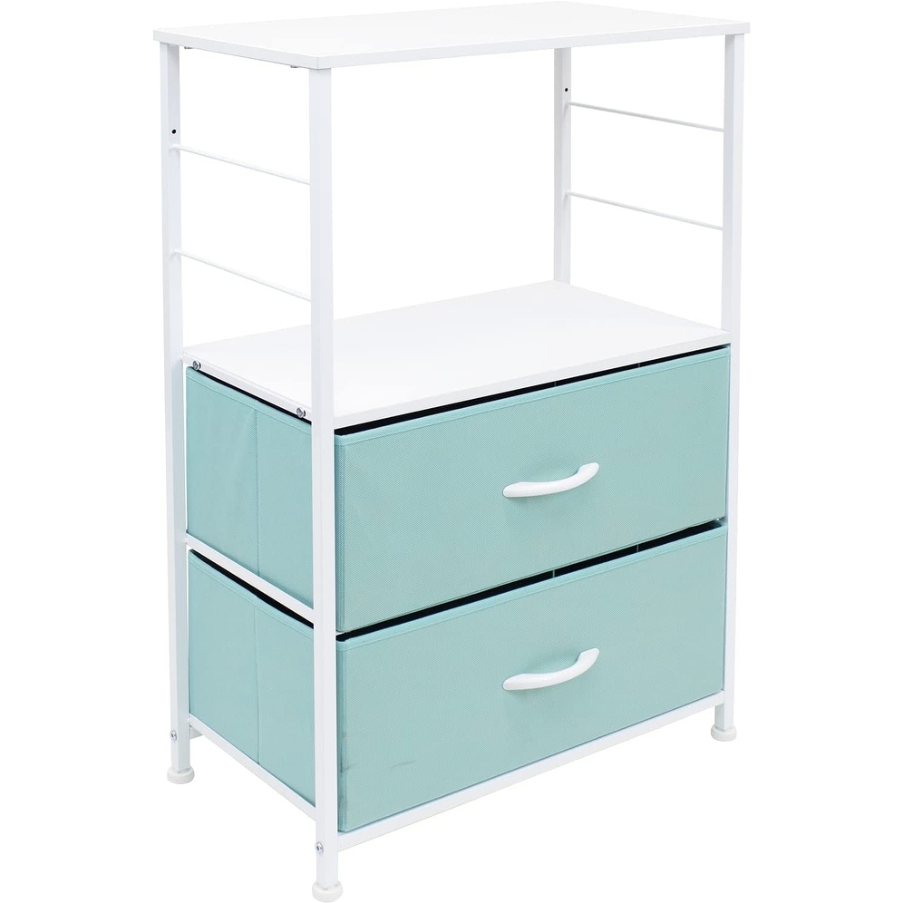 Nightstand 2-Drawer Shelf Storage - Bedside Furniture End Table Chest - - 34483811 - Mycitystee