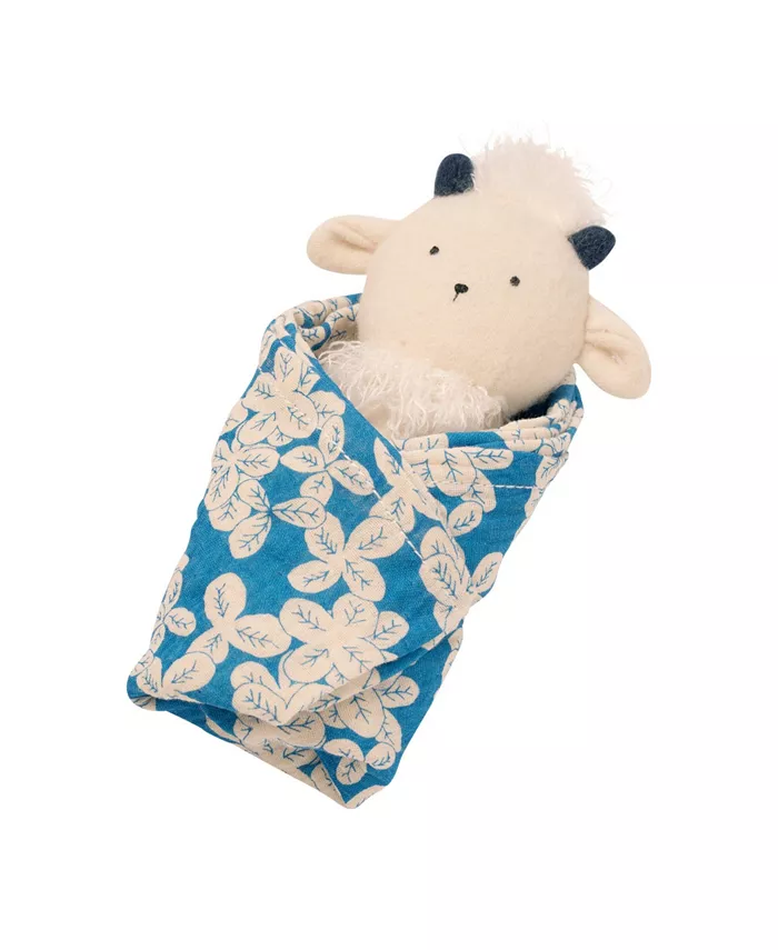 Manhattan Toy Company Embroidered Plush Goat Baby Rattle - Mycitystee