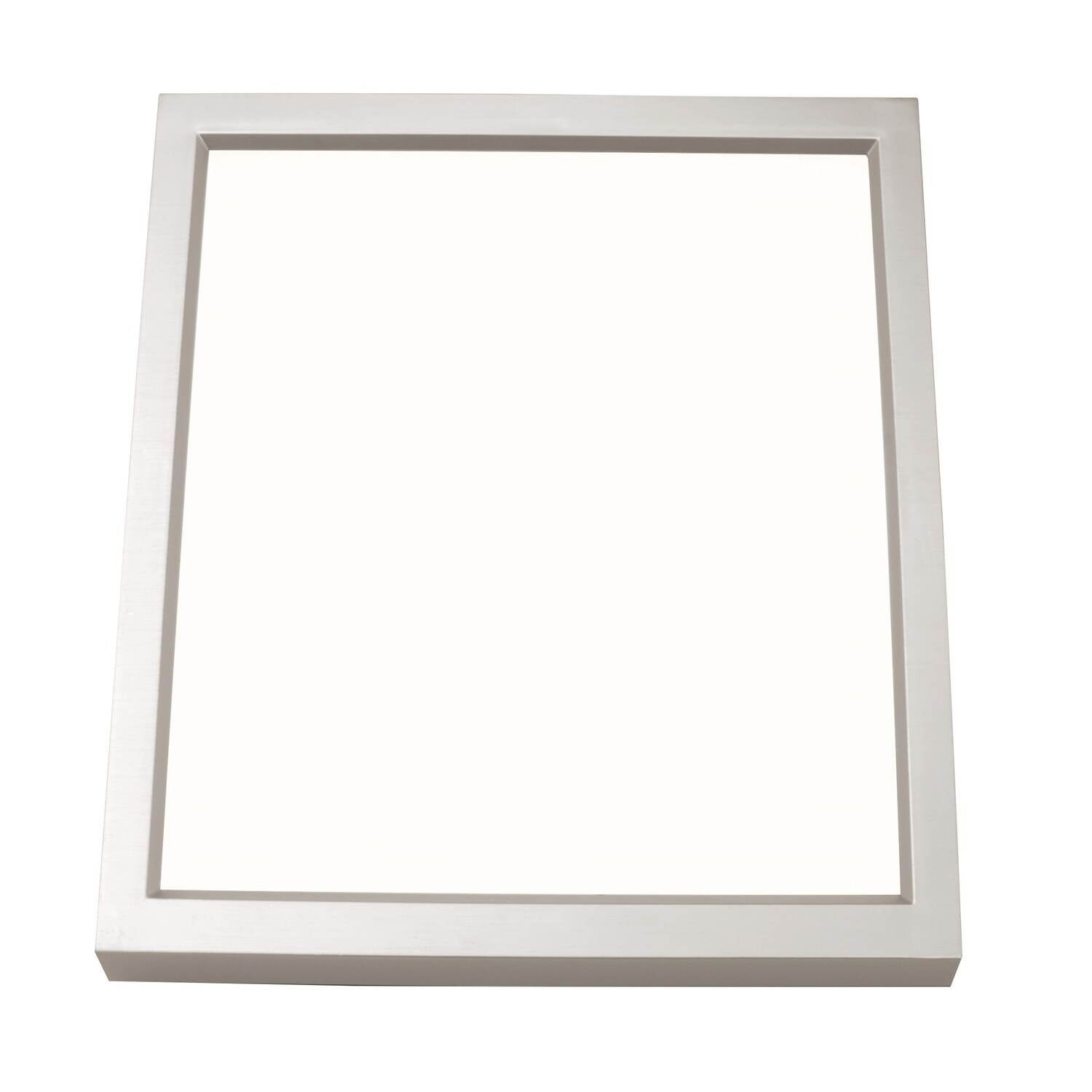 Edge Square 6-inch Satin Nickel LED Outdoor Flush Mount， White Acrylic Shade - Mycitystee