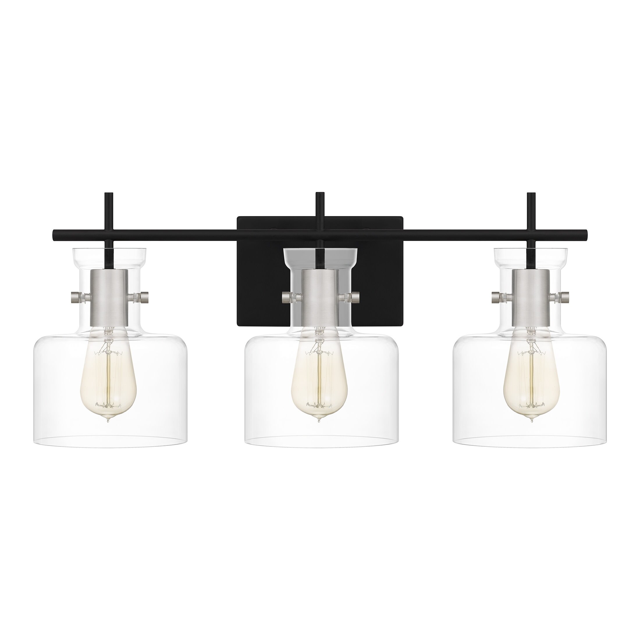Pensbury 3-Light Matte Black Vanity Light - Mycitystee