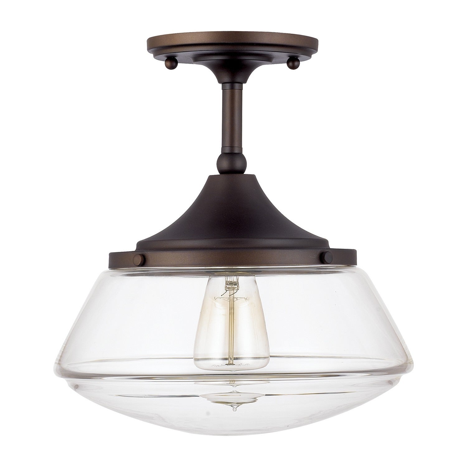 Capital Lighting Retro School House Collection 1-light Burnished Bronze Flushmount - Mycitystee