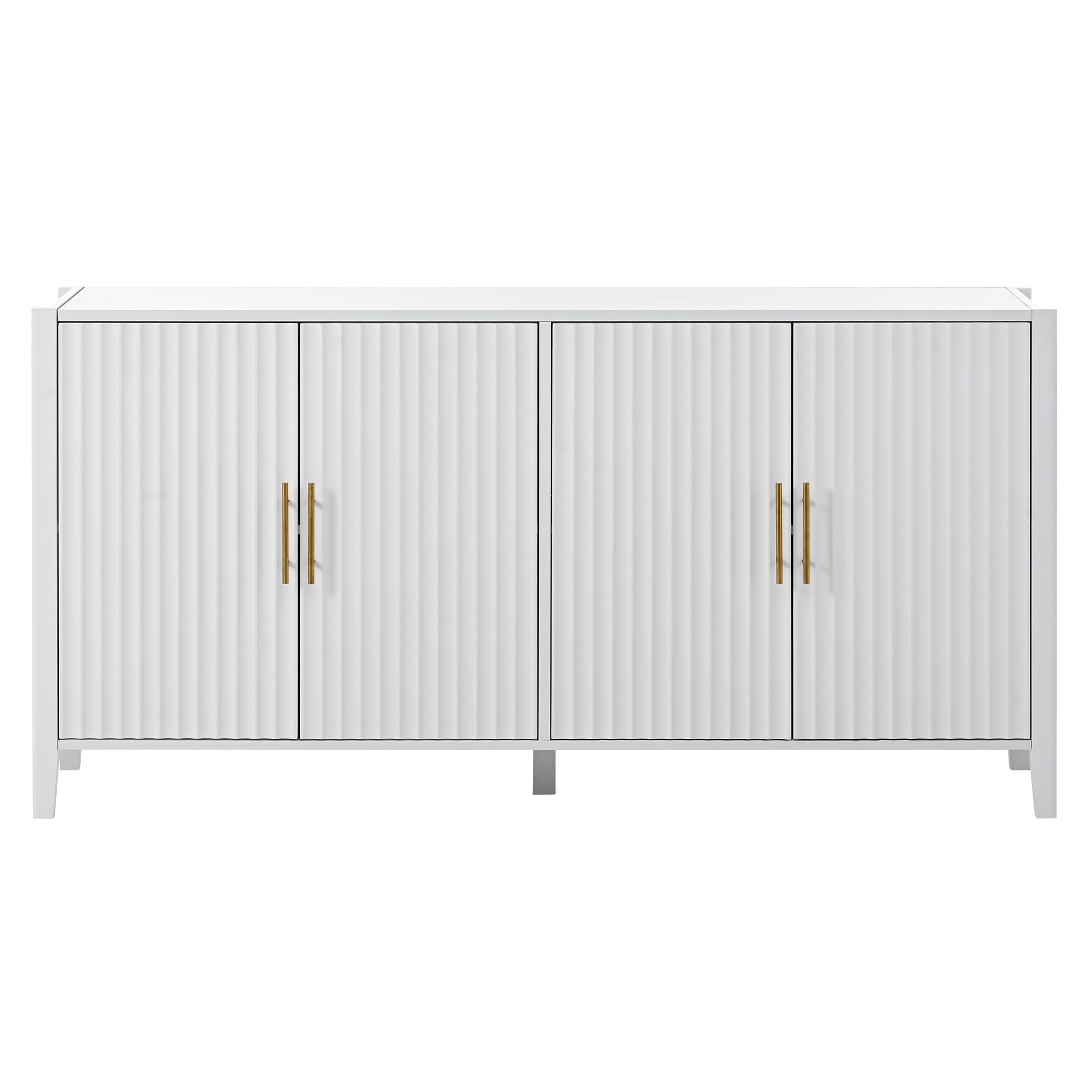 U-Style Accent Storage Cabinet Sideboard Wooden Cabinet with Metal Handles - Mycitystee