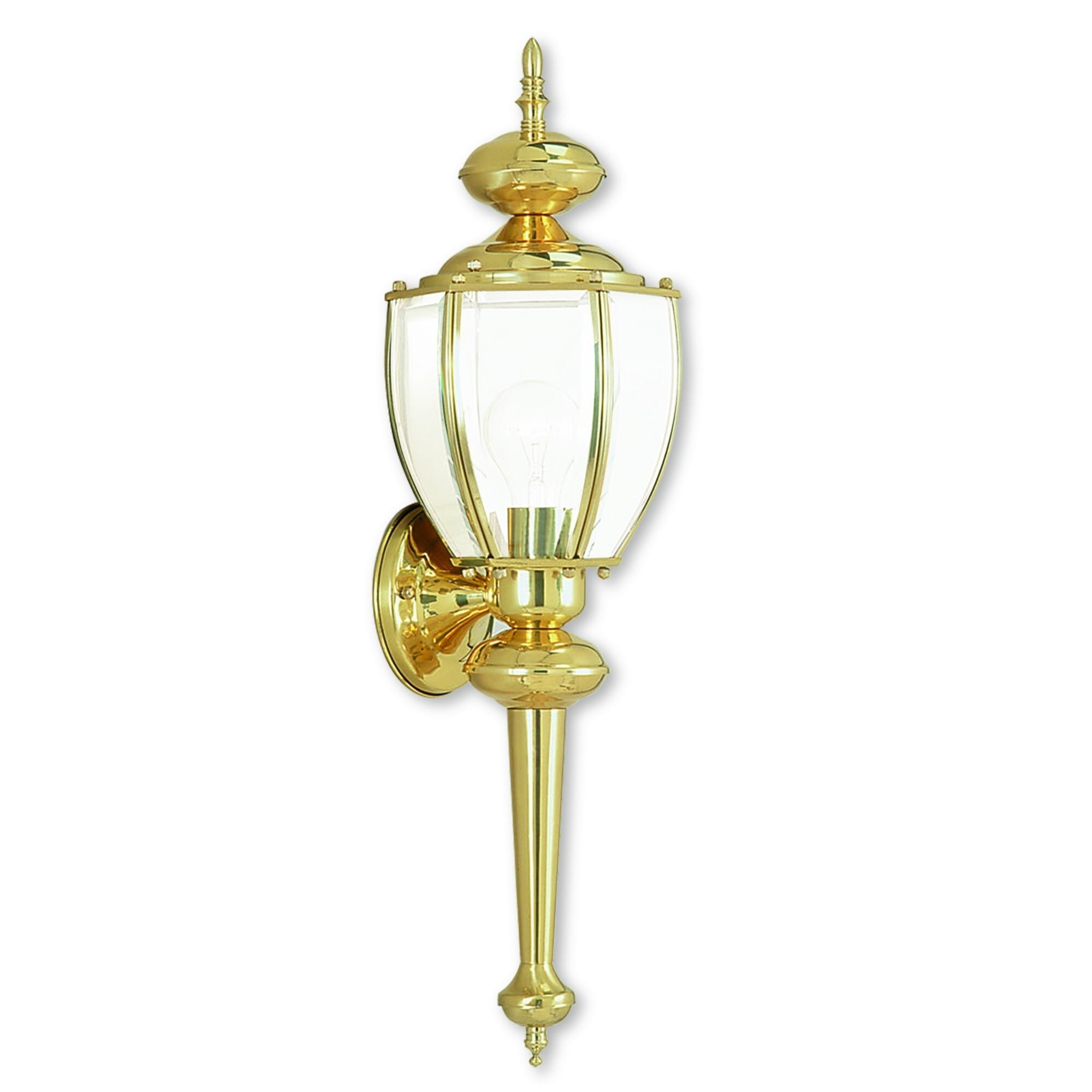 Livex Lighting Outdoor Basics Gold Brass 1-light Wall Lantern Shopping - The Best Deals on Outdoor Wall Lanterns | 18905758 - Mycitystee