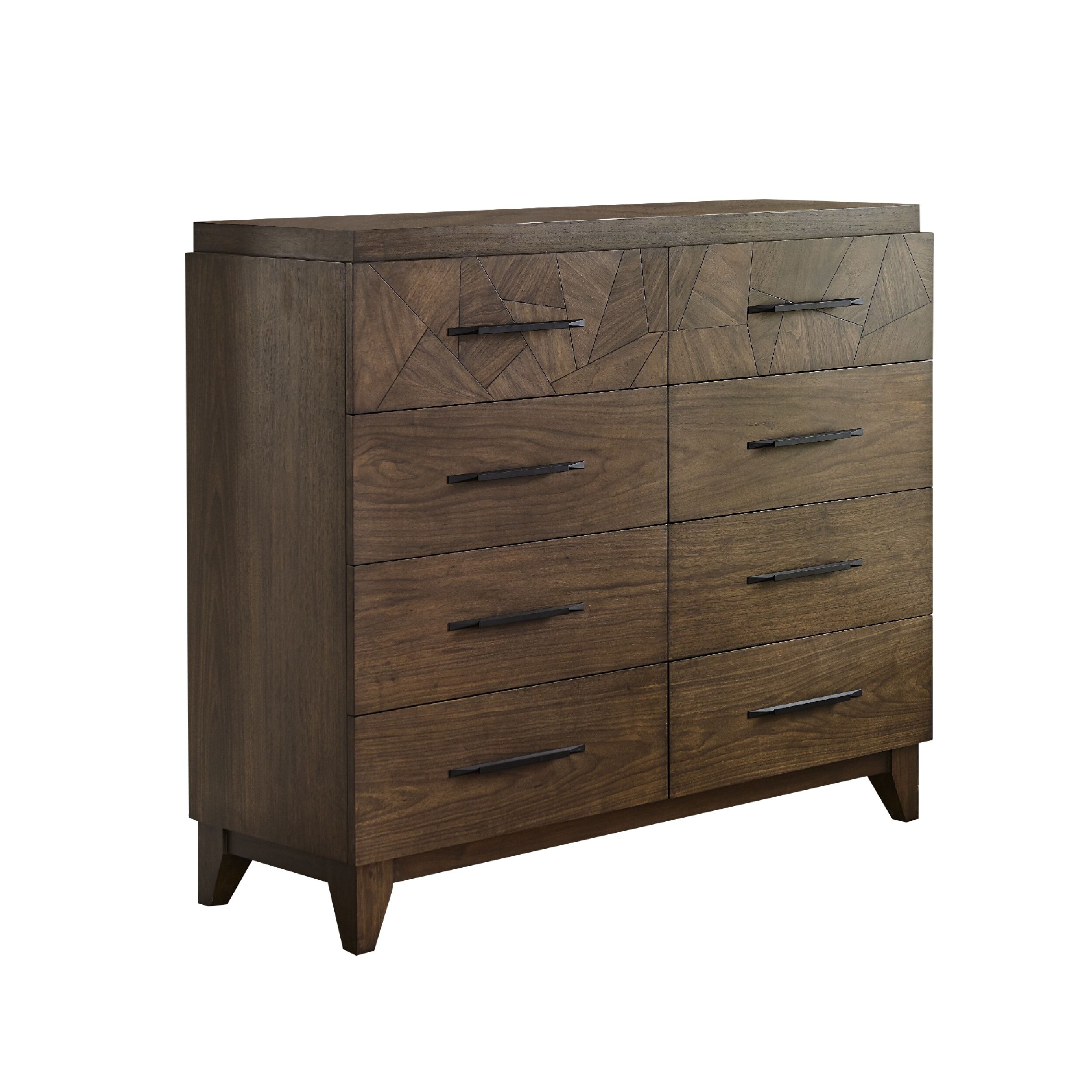 55 Inch Dee 8 Drawer Mohagany Wood Tall Chest Dresser， Geometric， Oat Brown - - 35628558 - Mycitystee