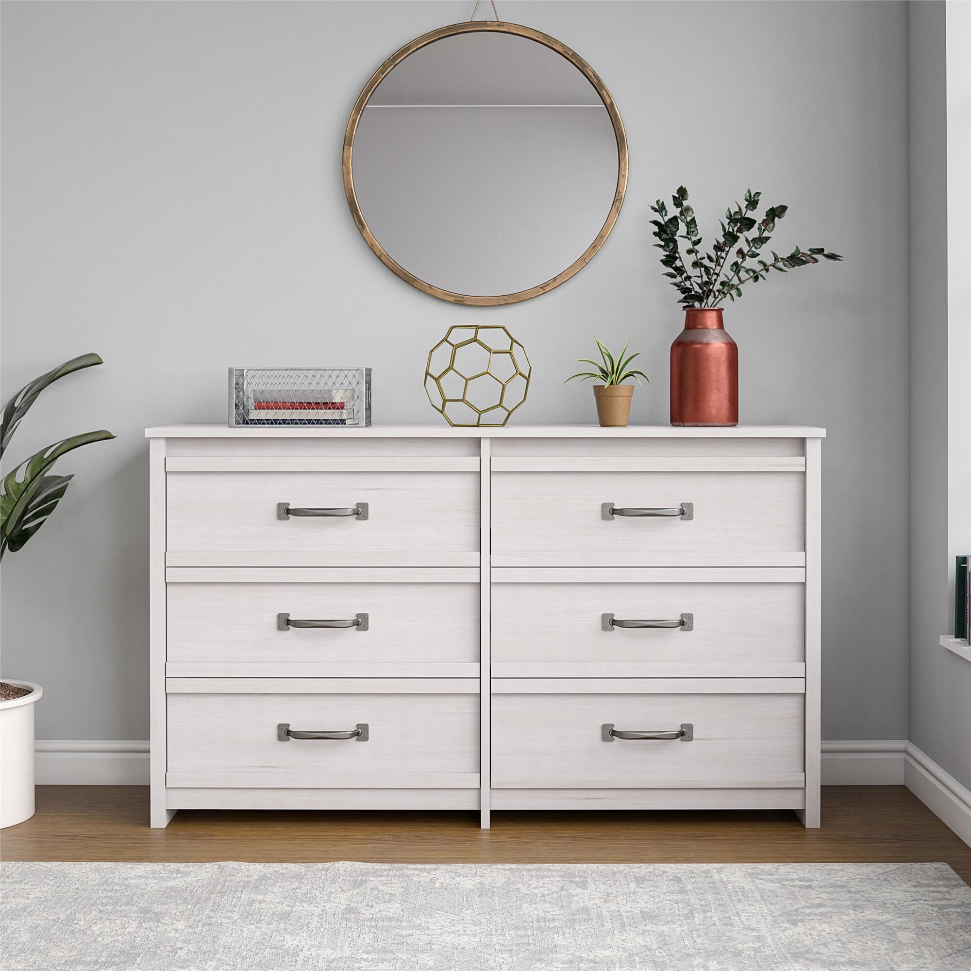 Rustic Ranch 6 Drawer Dresser， Ivory Oak - - 37236382 - Mycitystee