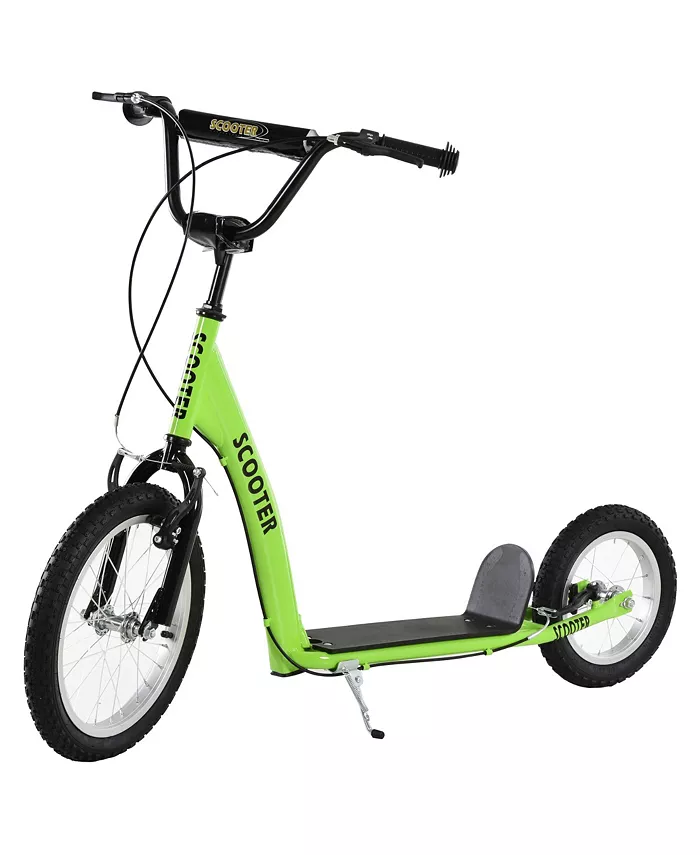 Aosom Kick Scooter Height Adjustable Inflatable Tires Ride On Toy For 5+ - Mycitystee