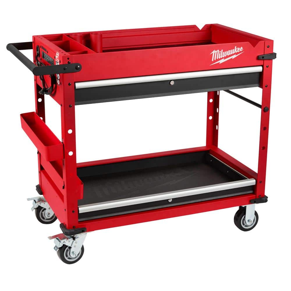 Milwaukee 40 in. 2-Drawer Steel Work Cart 48-22-8590 - Mycitystee